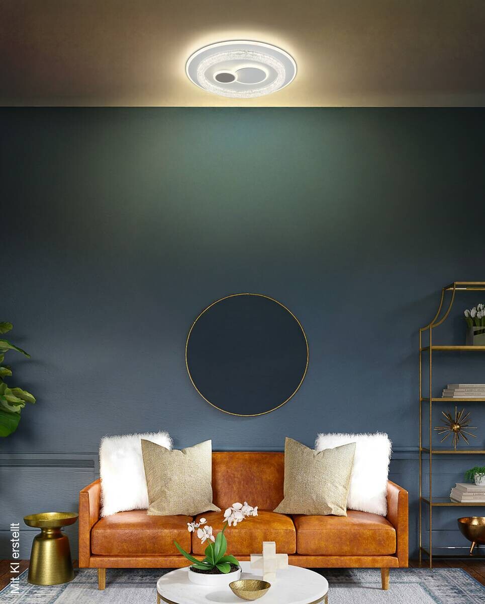 GLOBO LED-Deckenleuchte Opal weiß klar Acryl Metall H/D: ca. 6x49,5 cm 1 Brennstellen