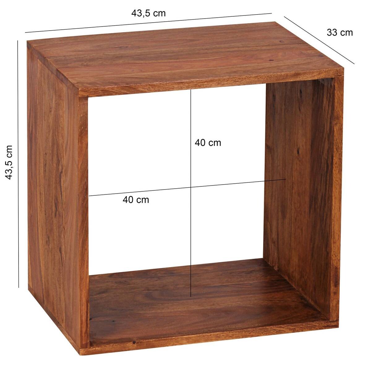 Beistelltisch natur Echtholz B/H/T: ca. 43,5x43,5x33 cm