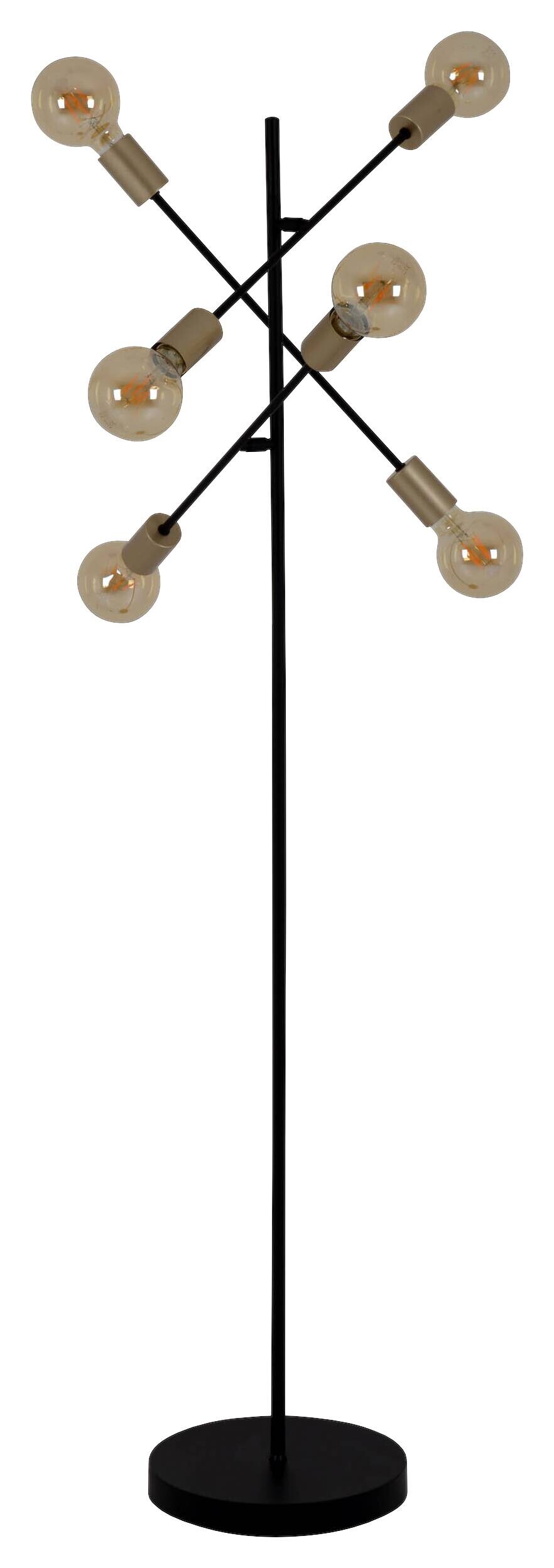 Näve Leuchten Stehlampe schwarz Metall B/H/T/D: ca. 49x150x49x49 cm E27 6 Brennstellen