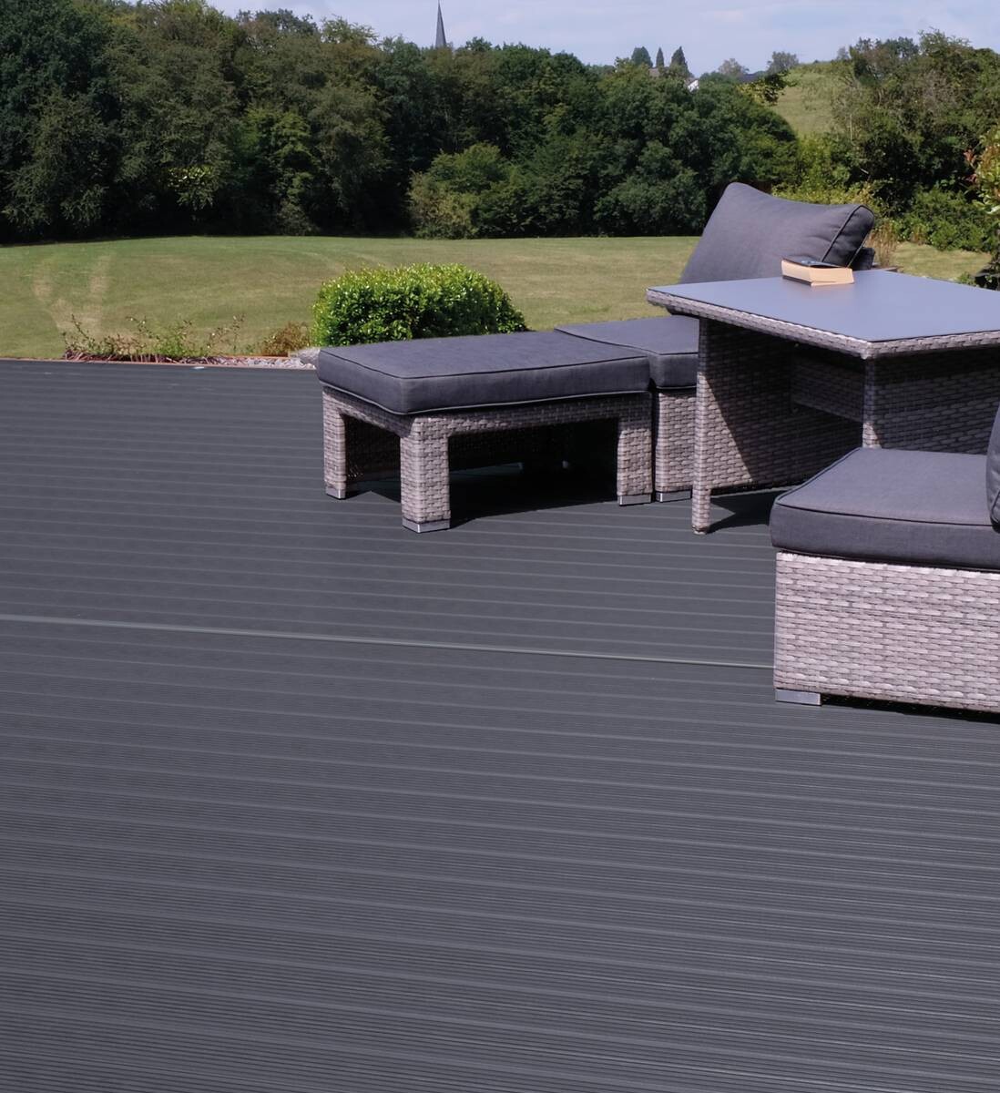 Kovalex WPC-Terrassendielen Komplettset graubraun B/L: ca. 300x300 cm