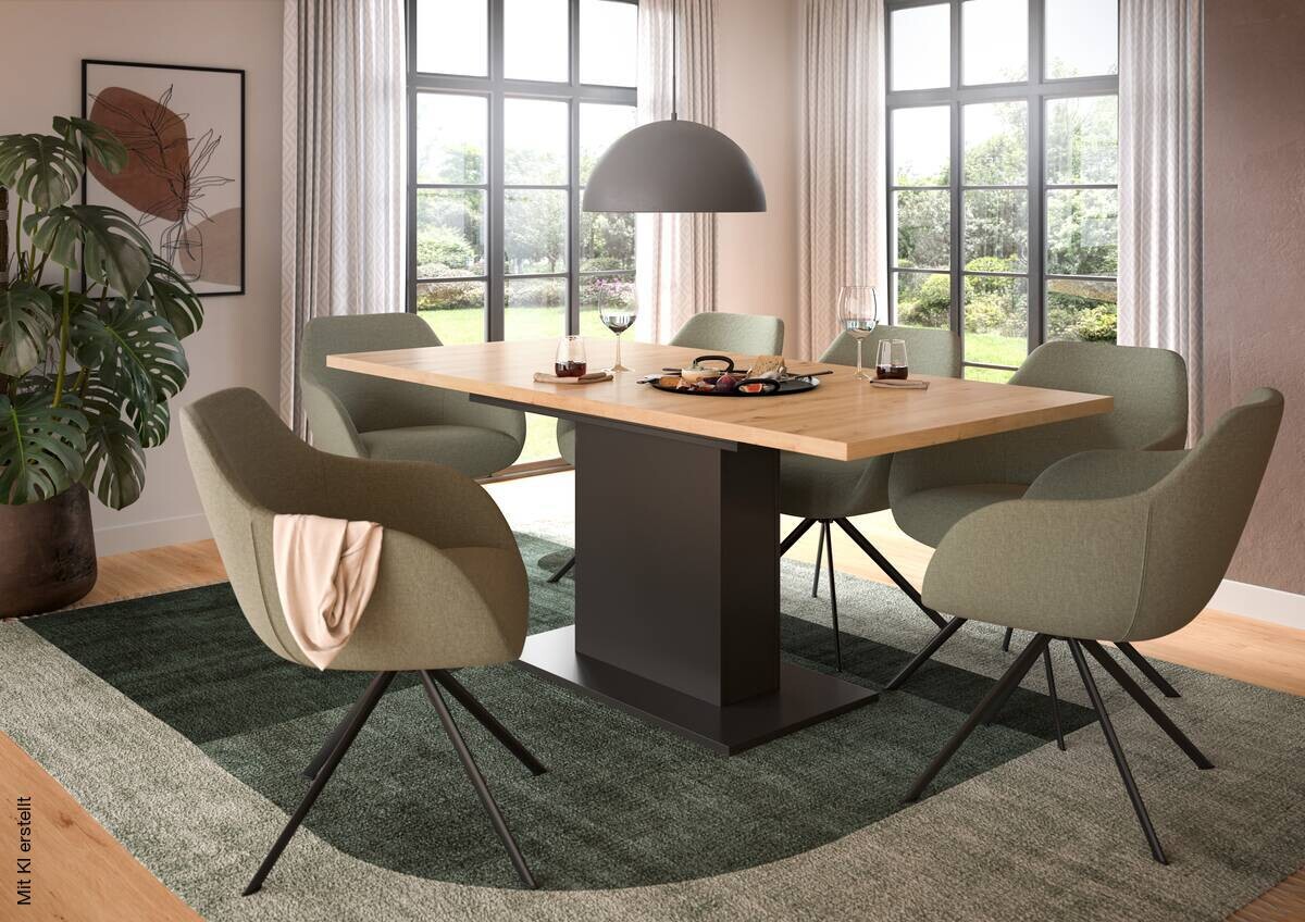 Esstisch MOTION grau Artisan Nachbildung B/H/T: ca. 150x76x90 cm