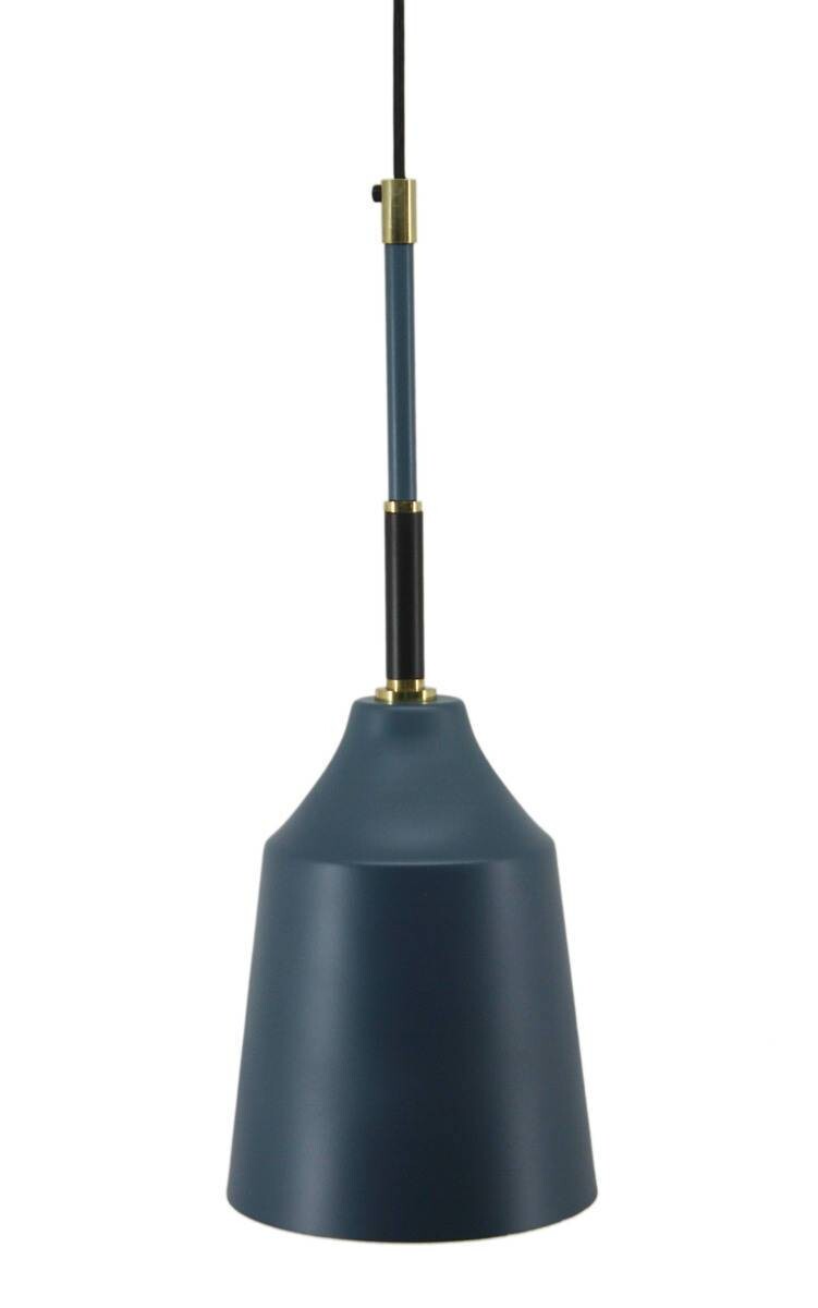 Kayoom Pendelleuchte Camielle 387 dunkelblau Eisen Kupfer B/H/L: ca. 4x30x4 cm E27 1 Brennstellen