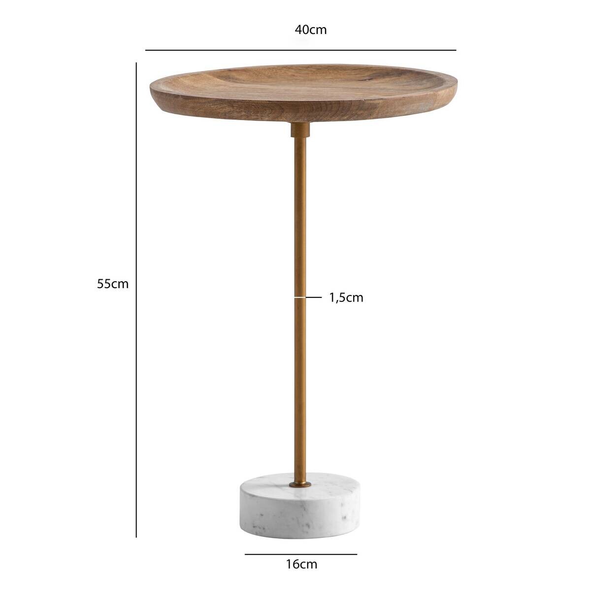 Beistelltisch Mango Marmor B/H/T: ca. 40x55x40 cm