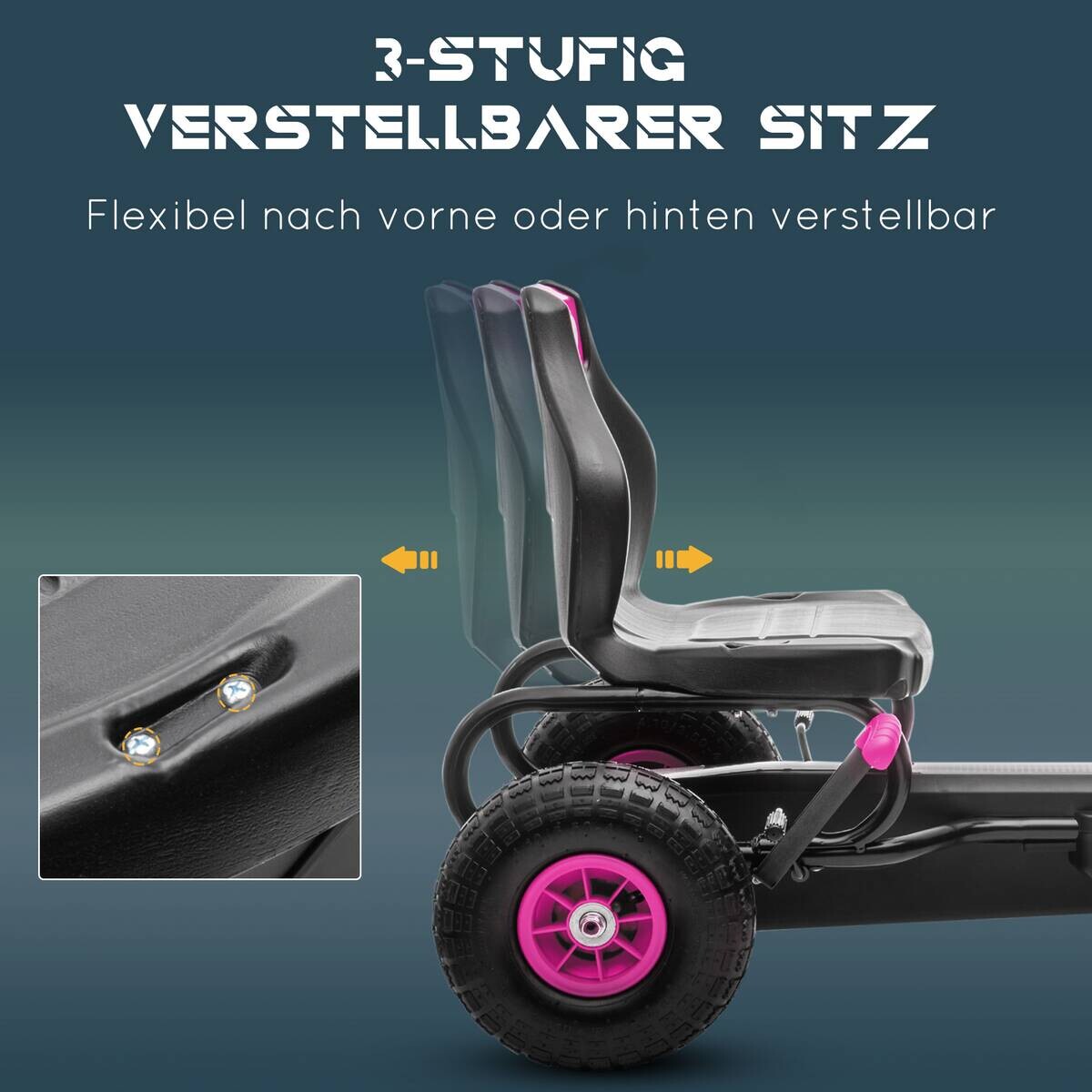 HOMCOM Go Kart schwarz B/H/L: ca. 58x61x121 cm