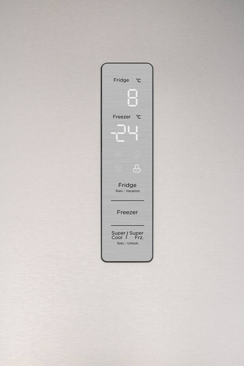 POCOline Kühl-/Gefrierkombination KGK201-378BIXD Edelstahloptik B/H/T: ca. 60x201x70 cm