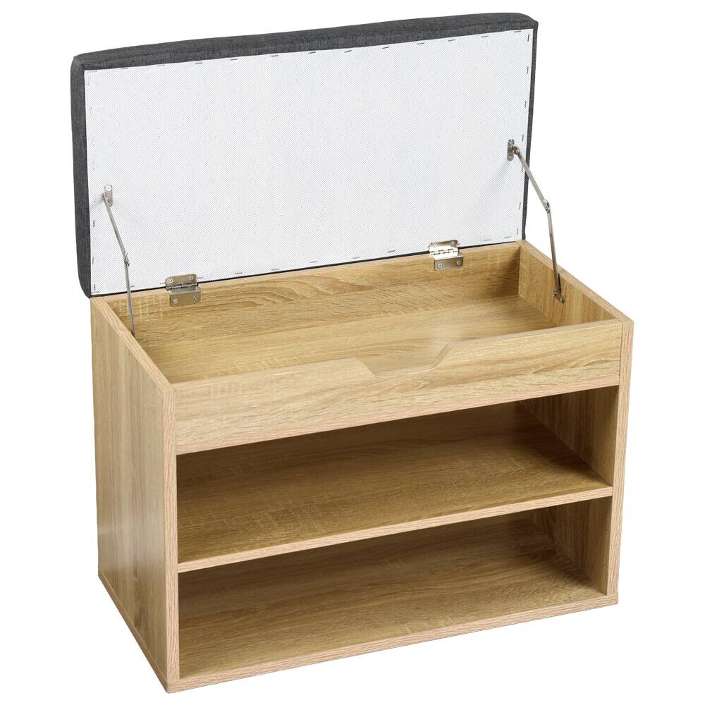 Kesper Schuhschrank mit Sitzkissen Eiche Spanplatte B/H/L: ca. 30x45x60 cm