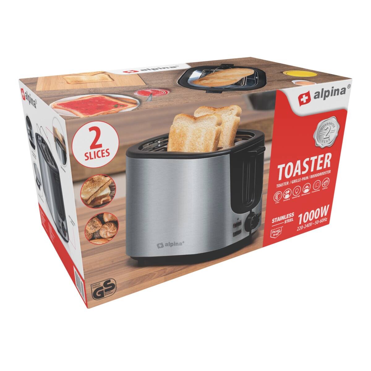 alpina Toastautomat silber Edelstahl