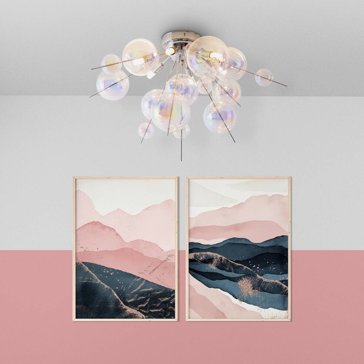 Näve Leuchten Deckenleuchte 1085130 multicolor Metall Glas B/H/T: ca. 57x38x57 cm G9 6 Brennstellen