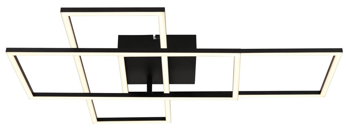 GLOBO Deckenleuchte schwarz Metall Acryl B/H/T: ca. 51x9,5x74 cm 1 Brennstellen