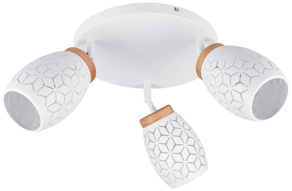 Reality Spots Bidar weiß Metall D: ca. 27 cm E14 3 Brennstellen