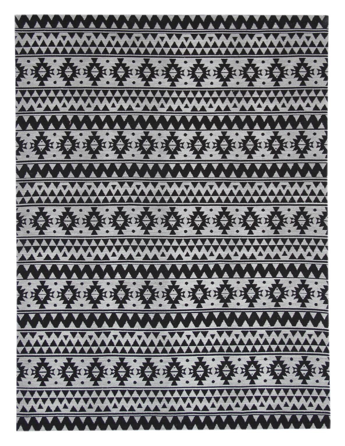 Kayoom Flachgewebeteppich Sunny 210 schwarz B/L: ca. 120x170 cm