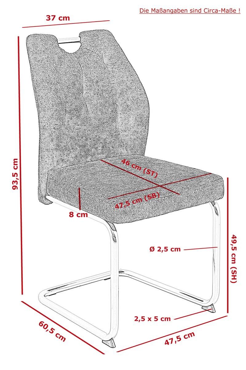 Schwingstuhl Lucca schwarz B/H/T: ca. 48x94x61 cm