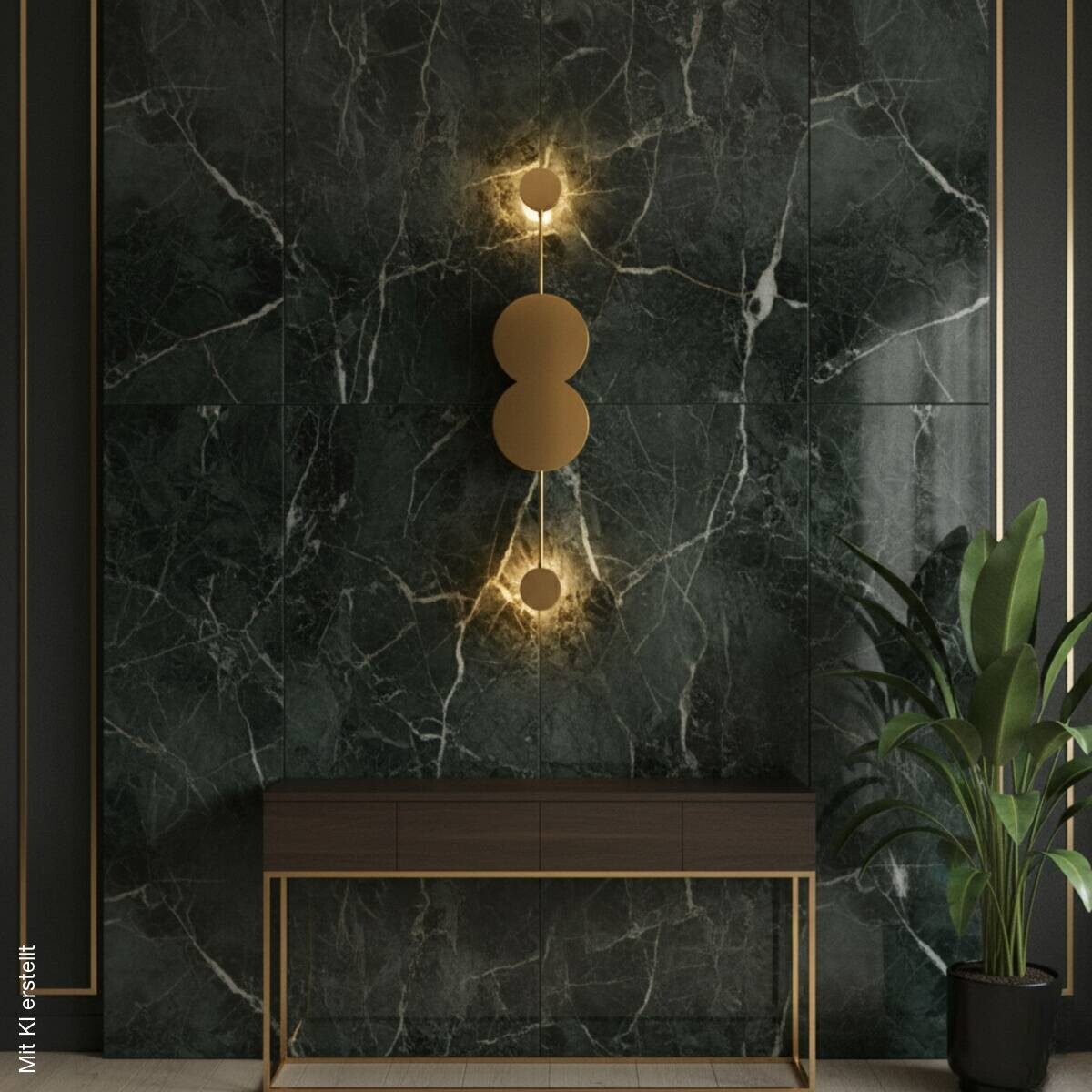 Opviq LED-Wandleuchte gold B/H/T: ca. 97x5x20 cm 2 Brennstellen