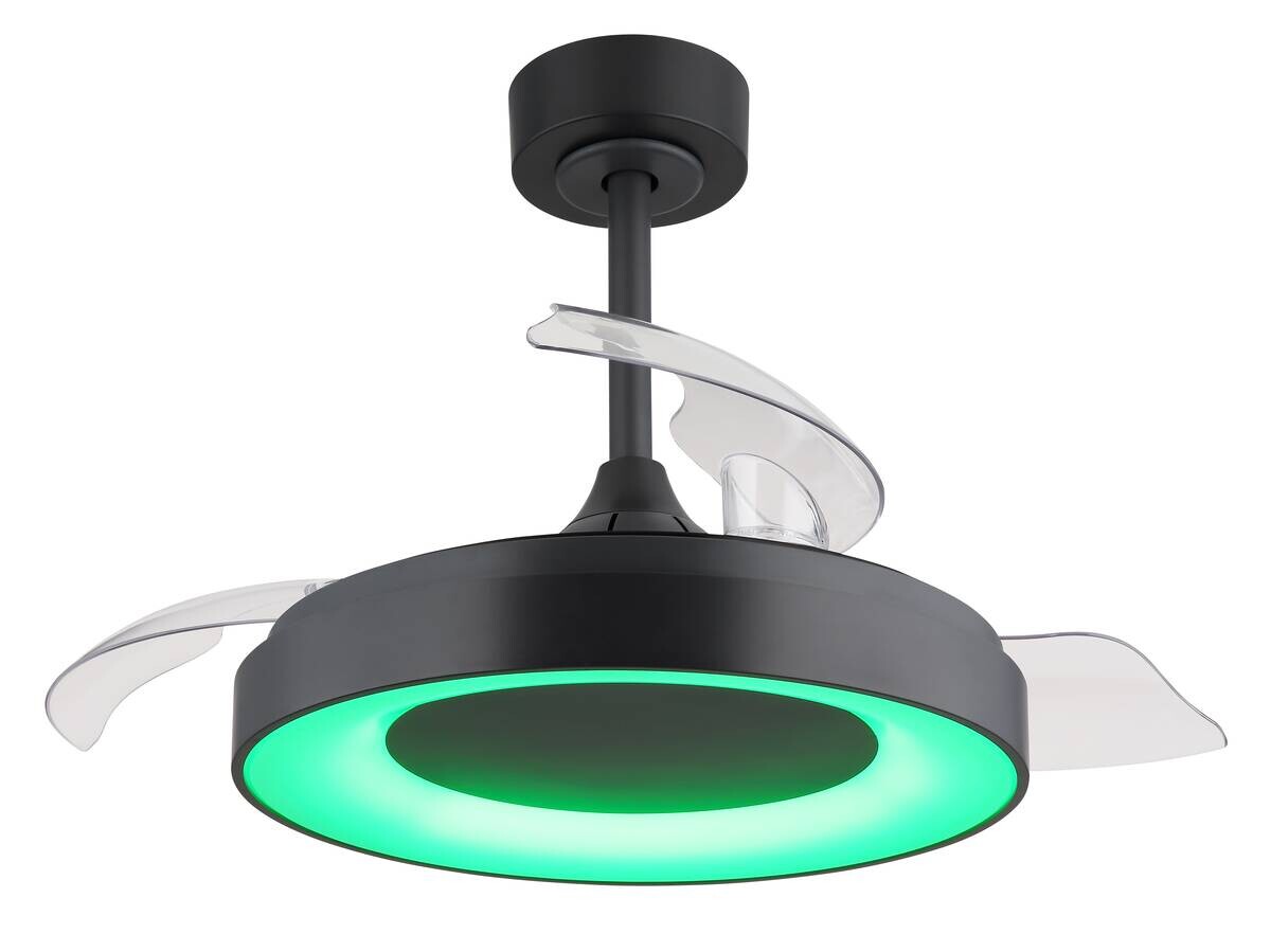 GLOBO Deckenventilator transparent grau Opal H/D: ca. 44,8x91 cm max. 40 W