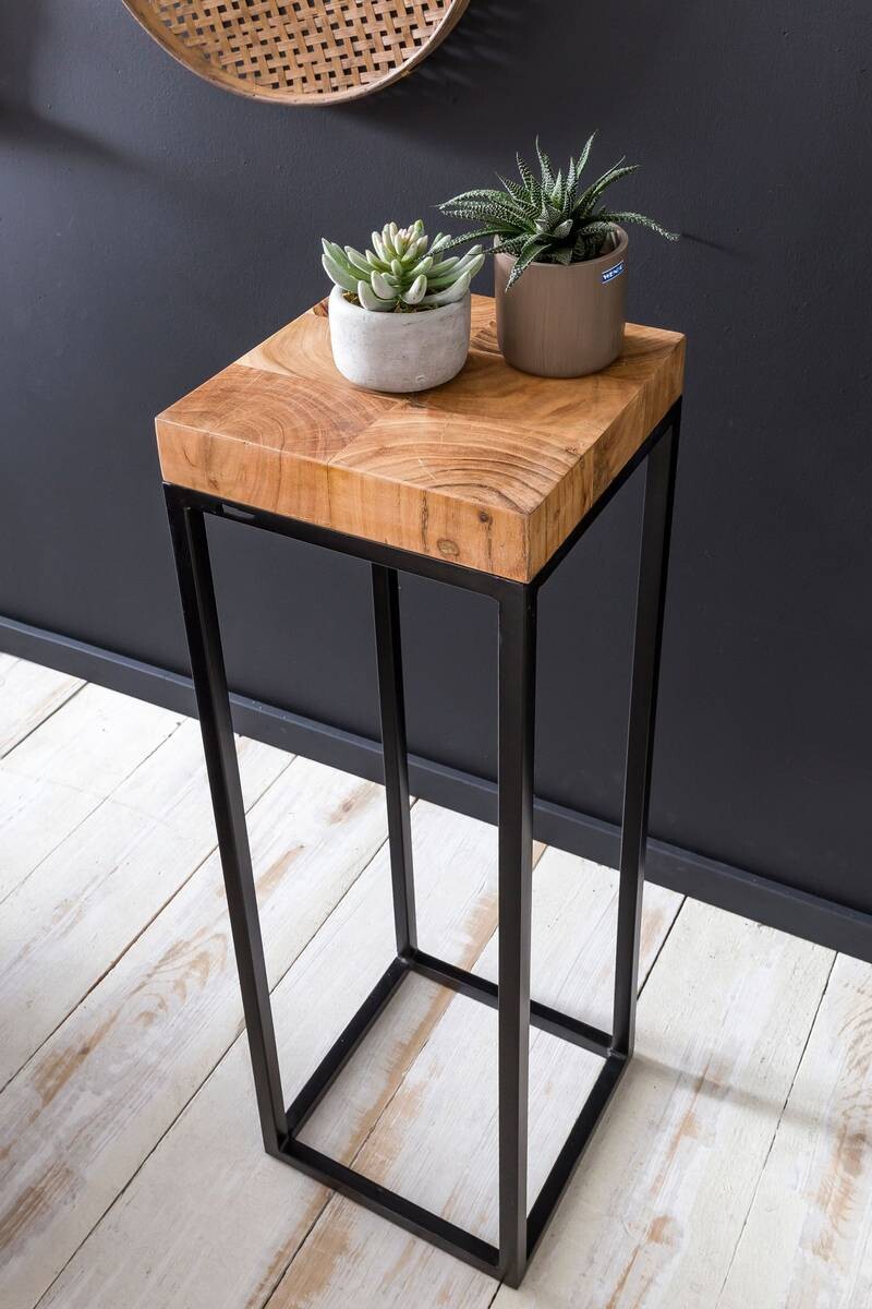 Beistelltisch braun Holz B/H/T: ca. 30x97x30 cm