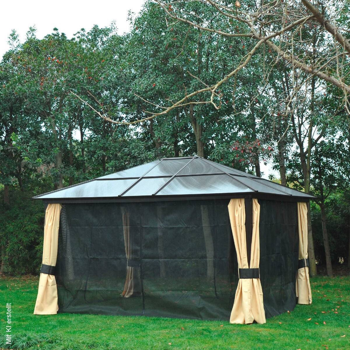 Outsunny Pavillon braun Aluminium B/H/L: ca. 360x265x420 cm