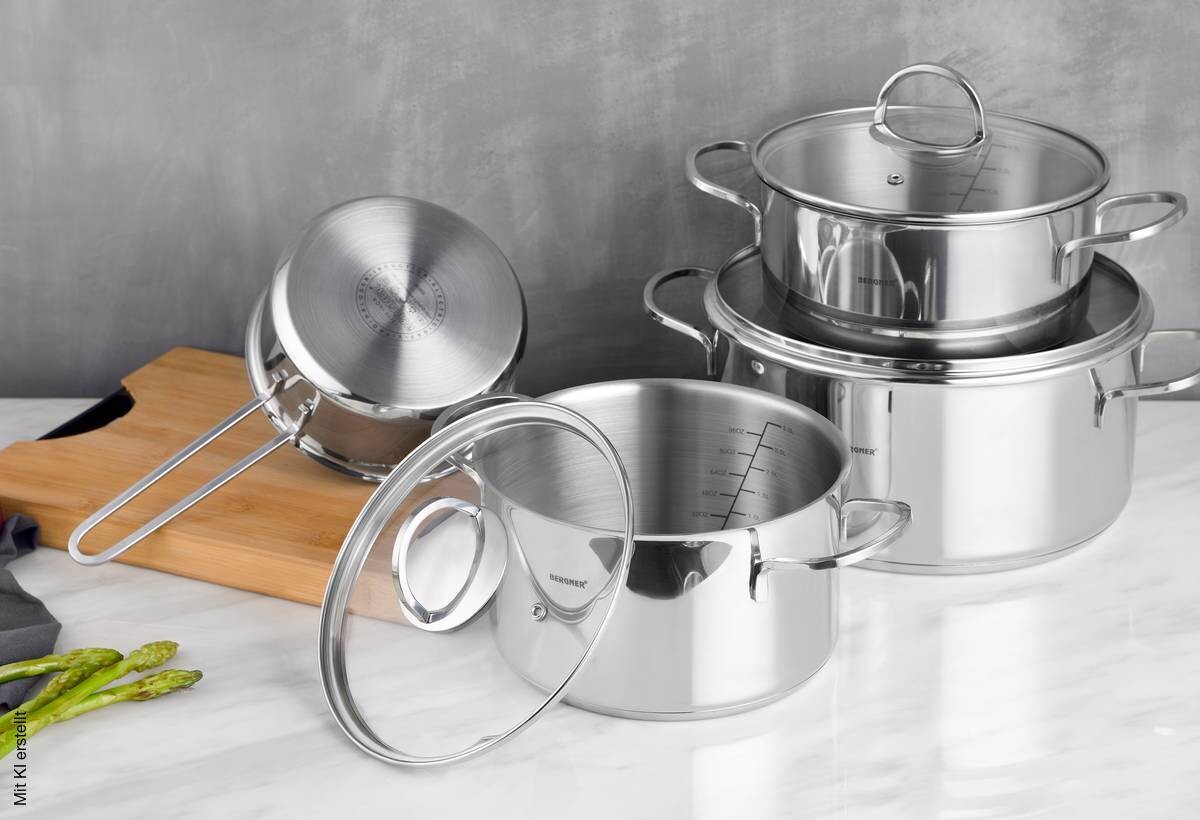 BERGNER Topfset Classic silber Edelstahl 6 tlg.