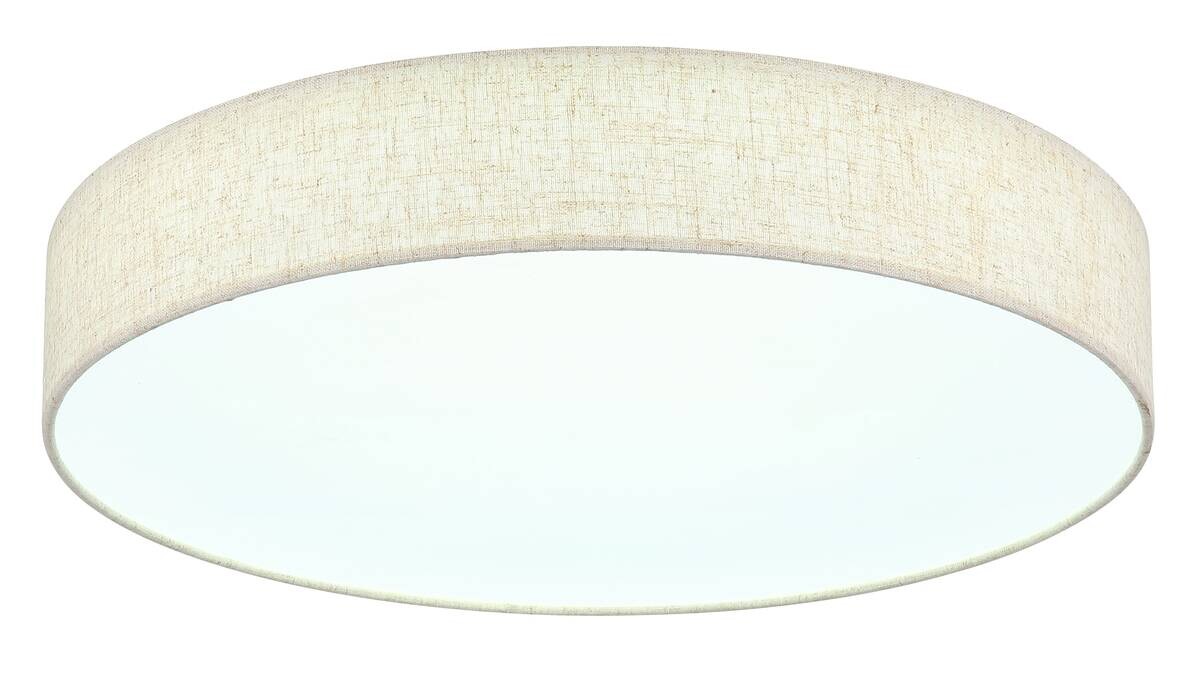 GLOBO LED-Deckenleuchte DELEON weiß Metall Leinen H/D: ca. 12,5x57,5 cm 1 Brennstellen