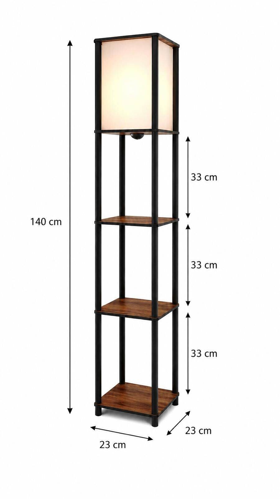 Stehleuchte nussbaum MDF PVC B/H/L/D: ca. 17x150x17x17 cm E27 1 Brennstellen