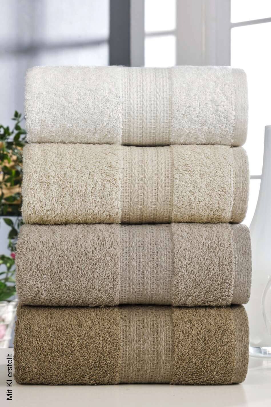 Mijolnir Frottier-Set creme Baumwolle B/L: ca. 50x85 cm