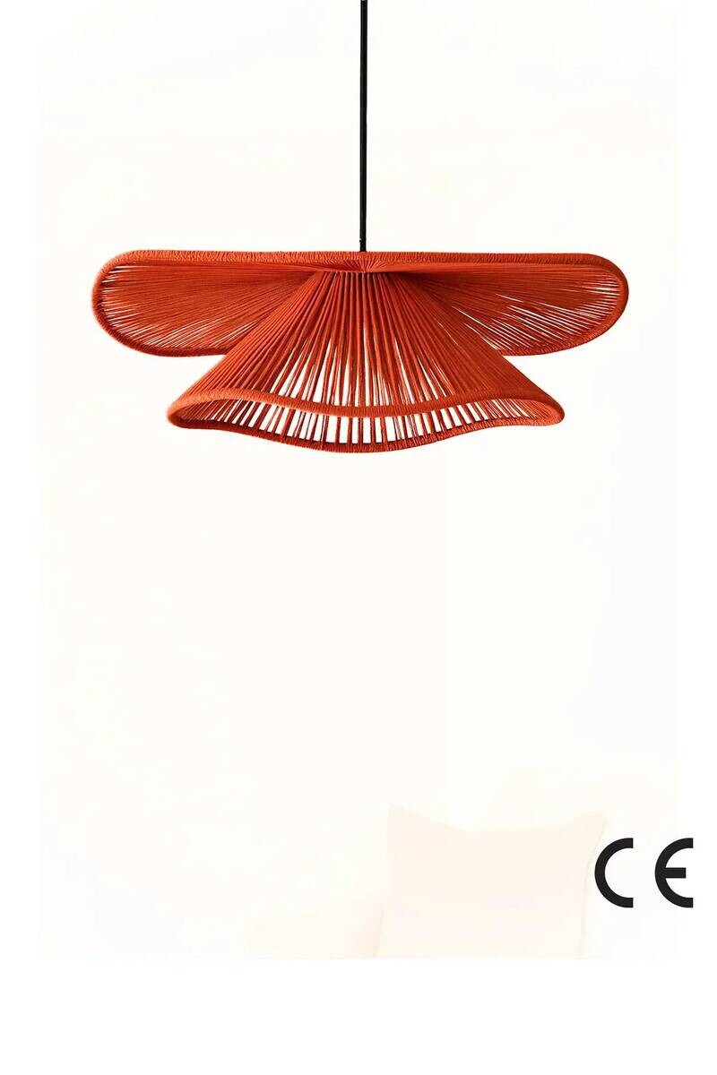 Pendelleuchte rot schwarz B/H/L/D: ca. 50x52x50x50 cm E27 1 Brennstellen