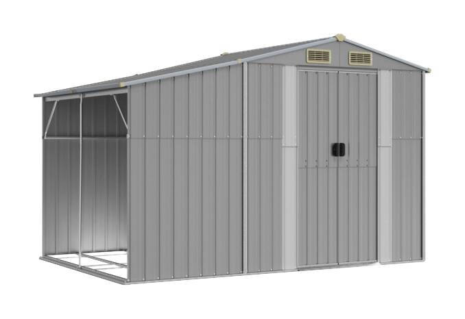 vidaXL Gartenhaus grau B/H/T: ca. 277x179x192,5 cm