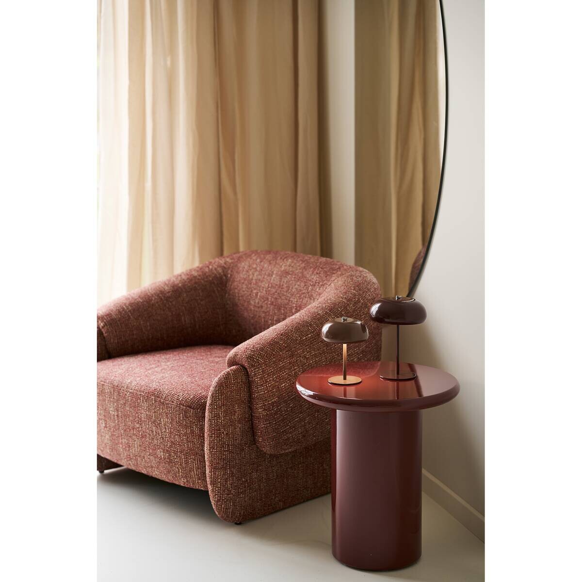 Housenordic Tischleuchte Margate bordeaux Metall H/D: ca. 23x16 cm 1 Brennstellen