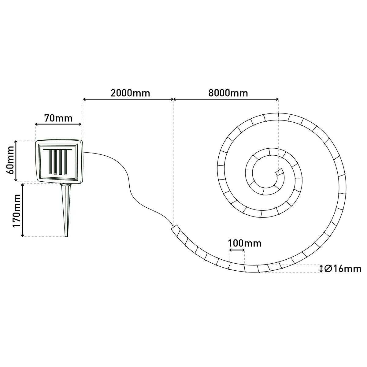 Solarlichterkette 10 m Hanfseil