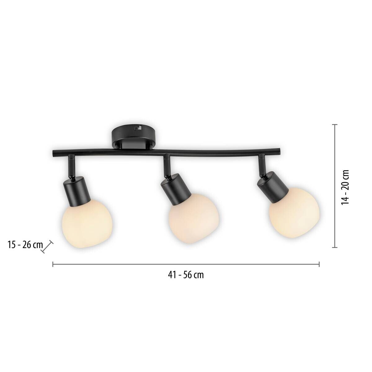Just Light Spot 3flg. Loki schwarz B/H/L: ca. 26x20x56 cm E14 3 Brennstellen