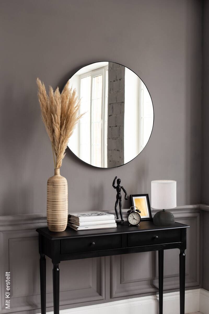 Mirrors & More Metallspiegel Esra schwarz D: ca. 50 cm