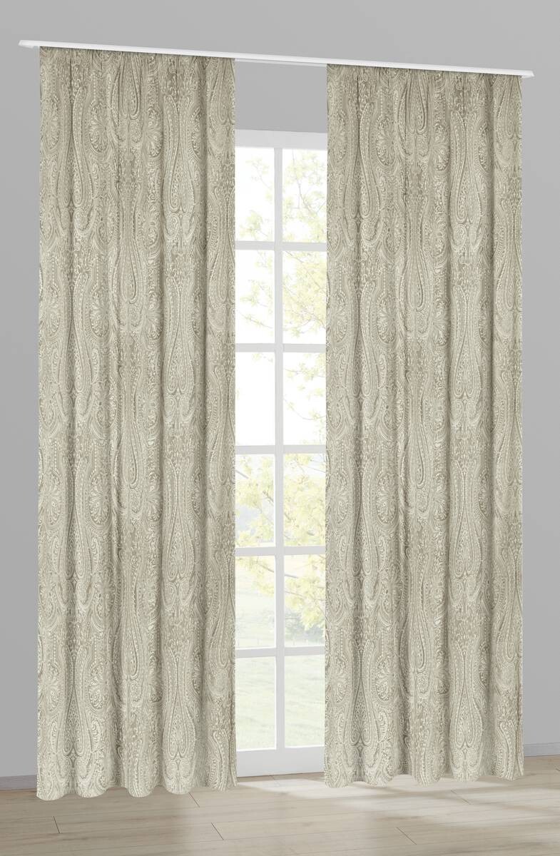 Dekovorhang Paisley taupe B/L: ca. 140x245 cm