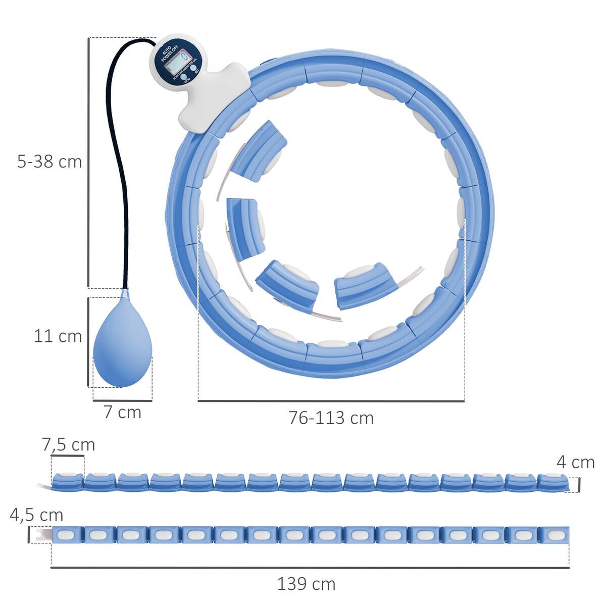 SPORTNOW Hula Hoop hellblau B/H/L: ca. 5x1x139 cm
