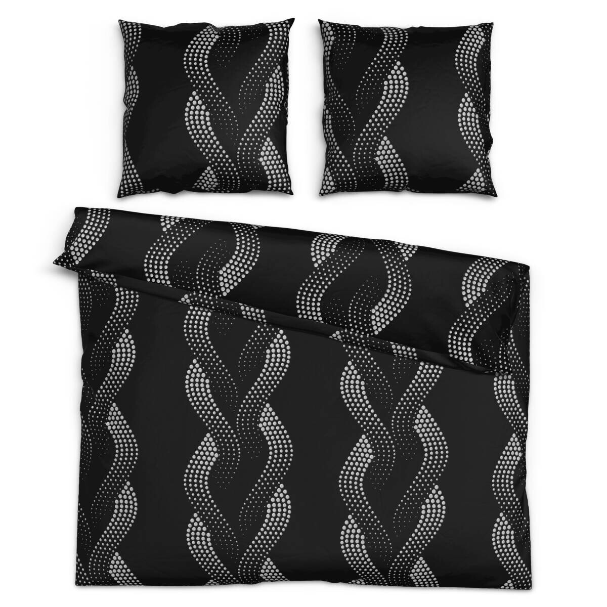 Microfaser Bettwäsche schwarz 100% Polyester B/L: ca. 200x200 cm