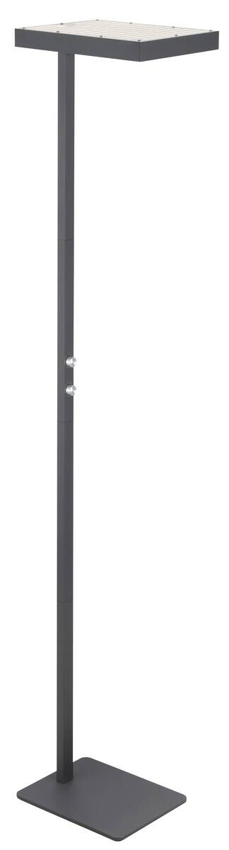 GLOBO Stehlampe Opal schwarz anthrazit Metall Aluminium Kunststoff B/H/L: ca. 28x184,8x40 cm 2 Brennstellen