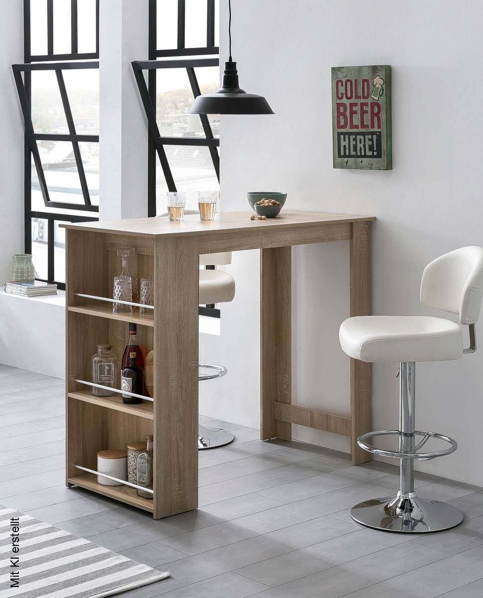 Bartisch Eiche Sonoma Nachbildung Holzwerkstoff B/H/T: ca. 120x107,5x60 cm