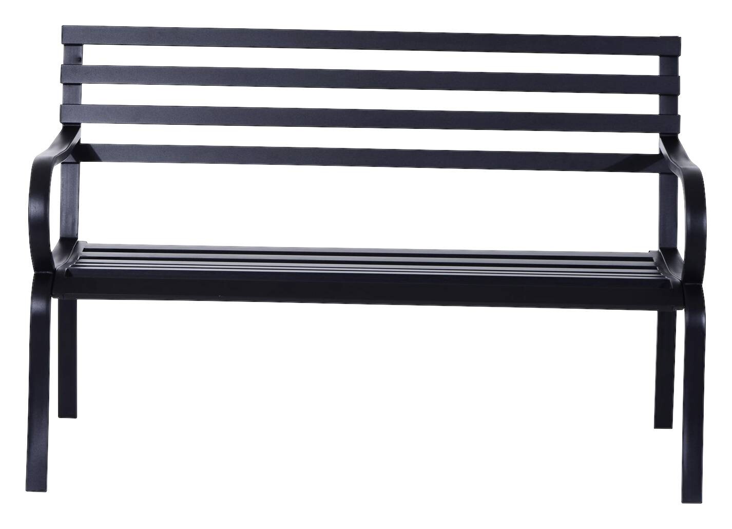 Outsunny Gartenbank schwarz Metall B/H/L: ca. 62x82x125 cm