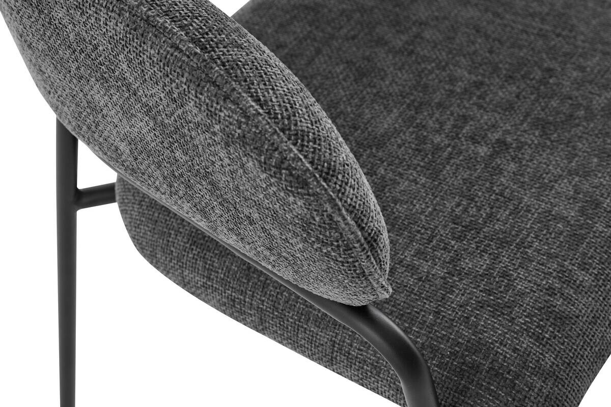 Stuhl CURVE, 2er-Set grau Stoff B/H/T: ca. 60x86x58 cm