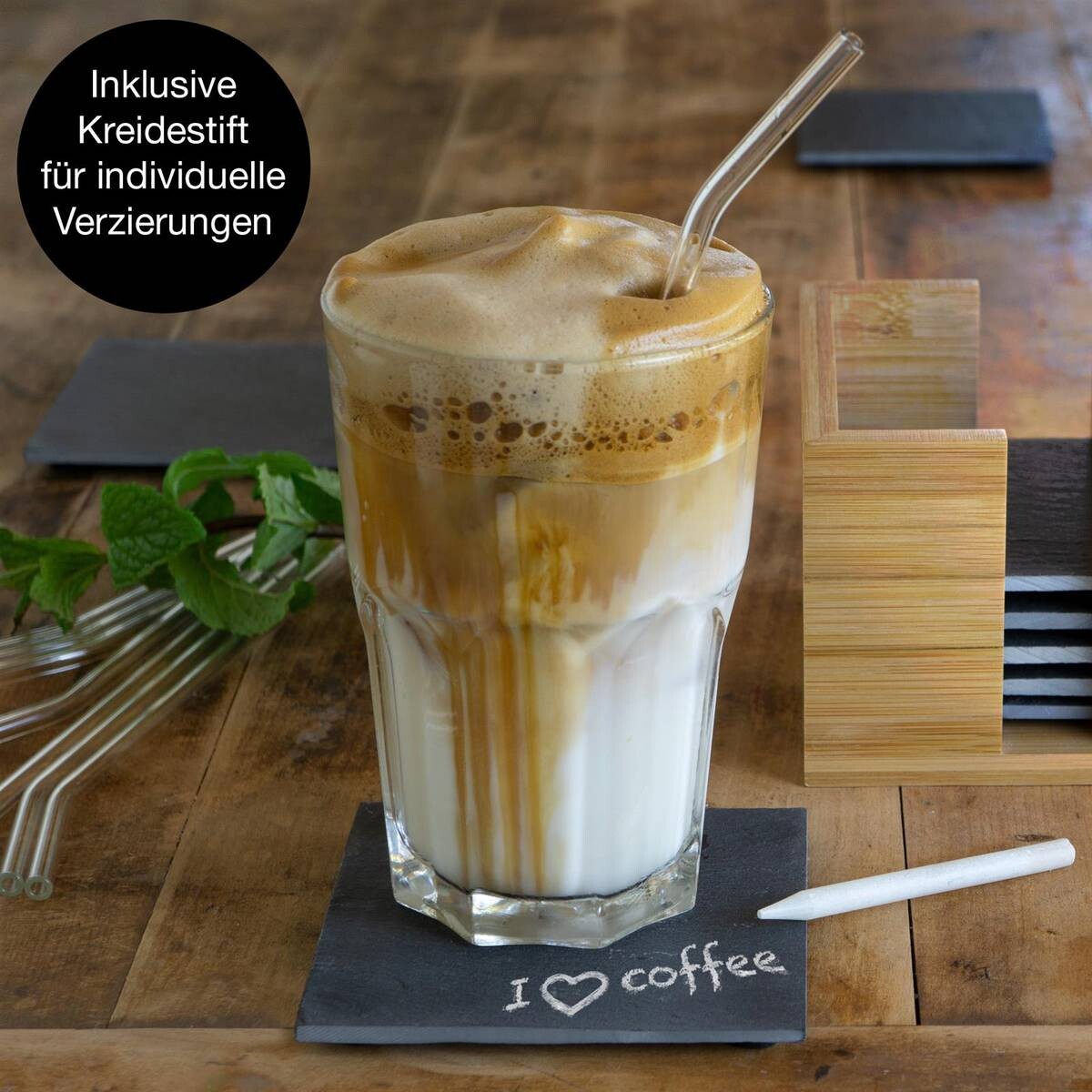 Moritz & Moritz Untersetzerset multicolor Schiefer