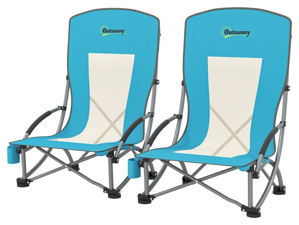 Outsunny Campingstuhl blau Metall B/H/L: ca. 58x79x70 cm