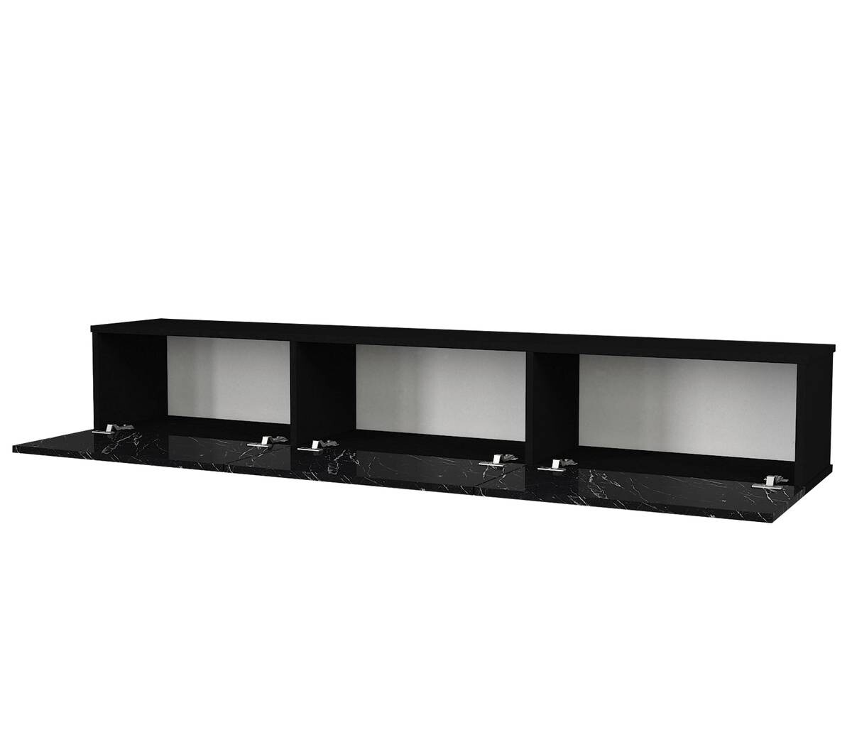 TV-Lowboard Damla schwarz Marmor Optik B/H/T: ca. 180x29,5x29,5 cm