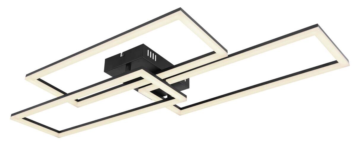 GLOBO LED-Deckenleuchte schwarz Opal Acryl Metall B/H/T: ca. 40x8x90 cm