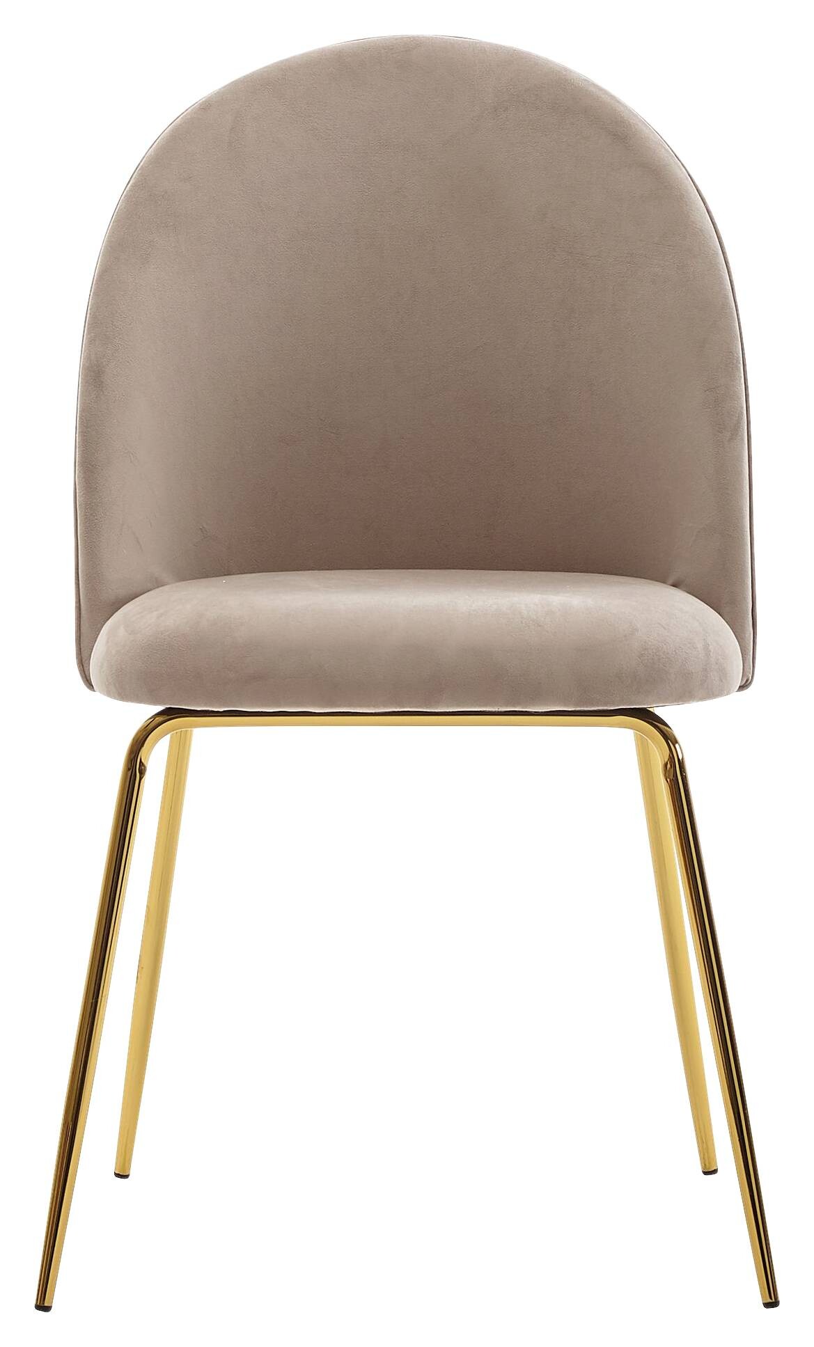 Stuhl beige gold Stoff Eisen B/H/T: ca. 53x86x50 cm