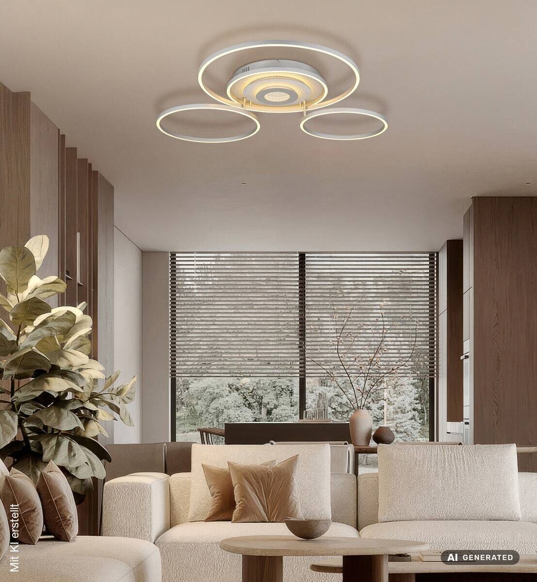 GLOBO LED-Deckenleuchte silber Aluminium Metall B/H/L: ca. 80,8x13,5x99,2 cm 1 Brennstellen