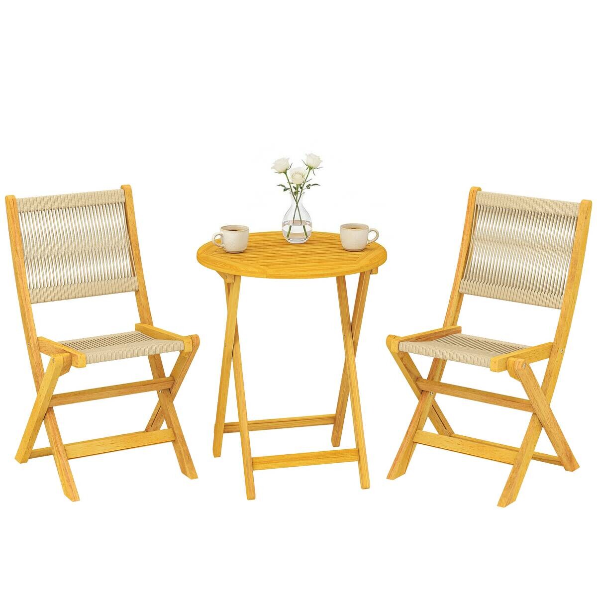 Outsunny Balkonmöbel-Set natur Kunststoff B/H/L: ca. 48x88x55,5 cm
