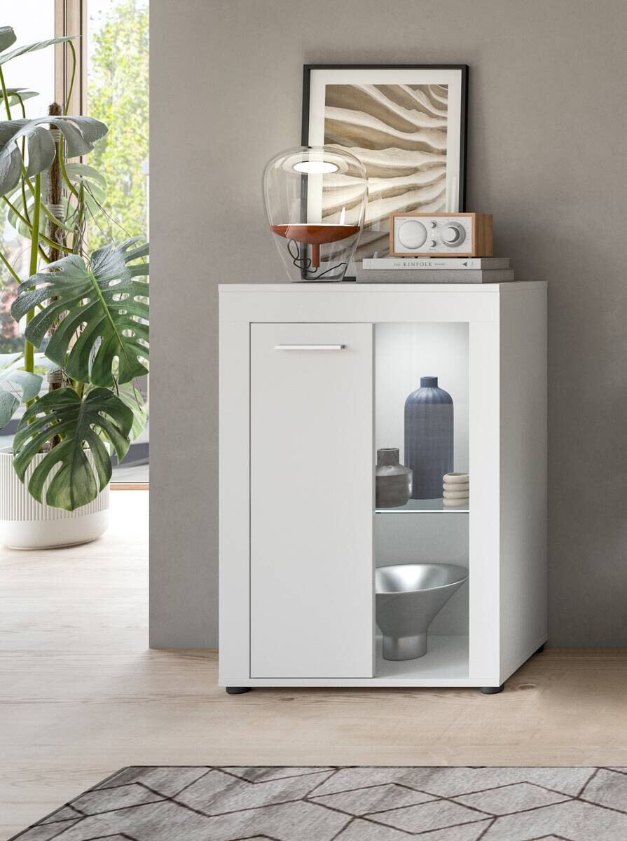 Vitrine Jam weiß B/H/T: ca. 86x60x35 cm