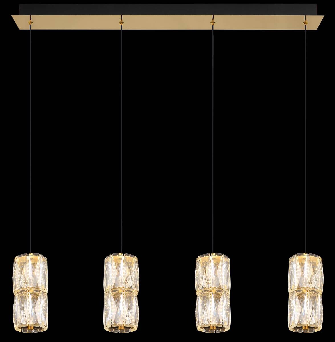 GLOBO Pendelleuchte mattschwarz gold klar Glas Metall B/H/T/L: ca. 9,5x150x84,5x84,5 cm 1 Brennstellen