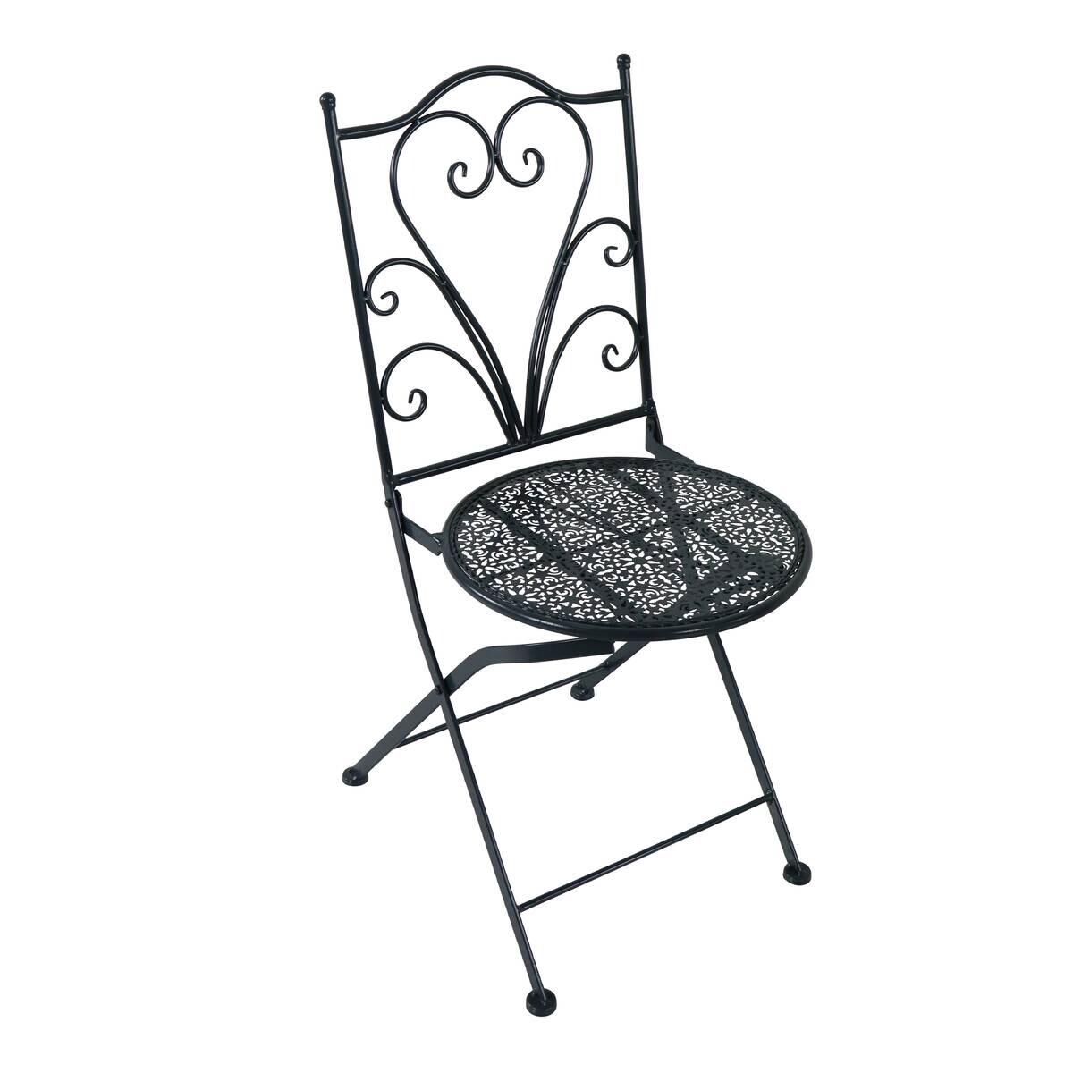 AXI Outdoor Living Bistroset Eloise anthrazit Metall B/H/L: ca. 60x92x60 cm