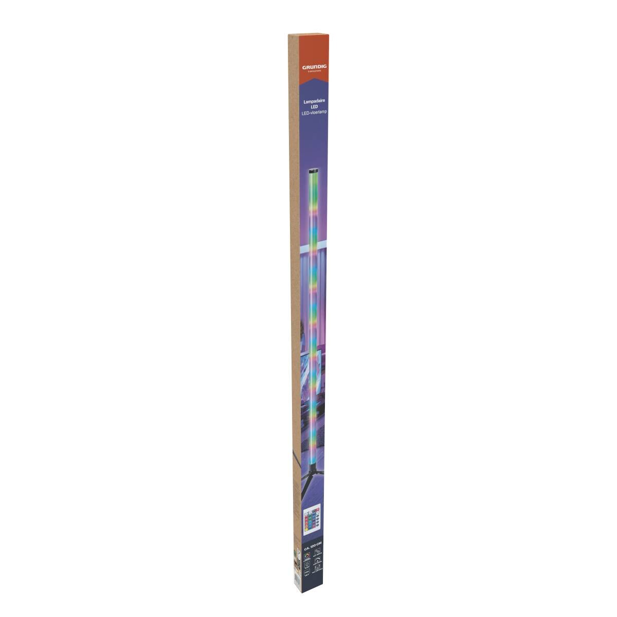 Grundig Stehlampe schwarz B/H/L: ca. 2,5x2,5x120 cm