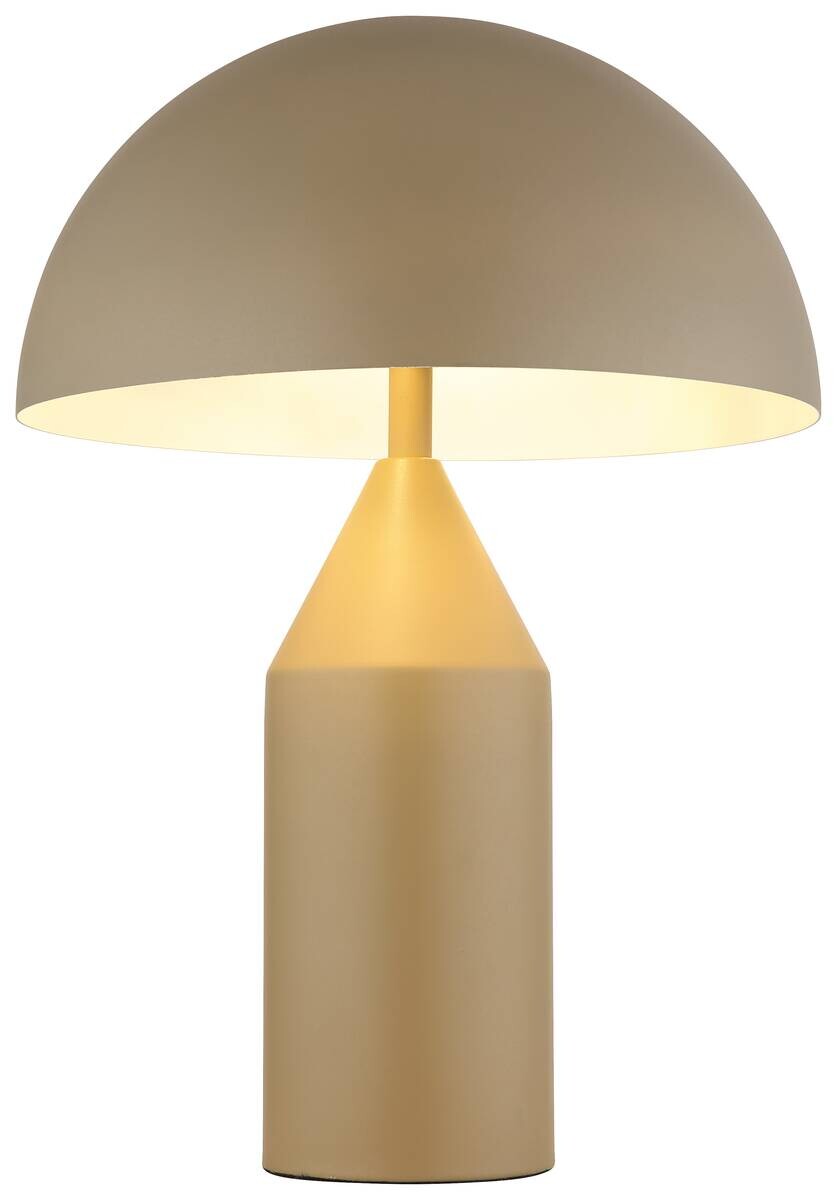 GLOBO Tischleuchte ATOMA sand weiß Metall H/D: ca. 39x28 cm E27 2 Brennstellen