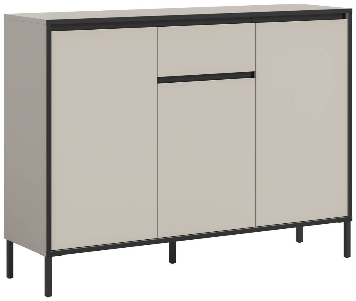 Kommode Tron Kaschmirgrau Nachbildung schwarz B/H/T: ca. 136x101x38 cm
